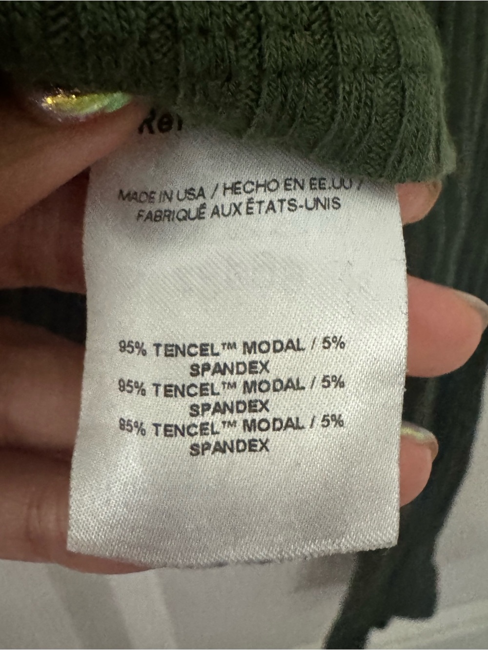 Reformation Green Ribbed top - Picture 4 of 4
